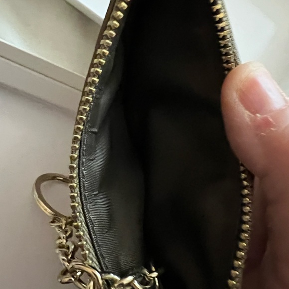 NIB Dooney and Bourke set, brown leather + canvas keychain and wristlet. Logo - Picture 3 of 9